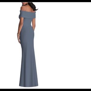 After Six off shoulder gown in Silverstone